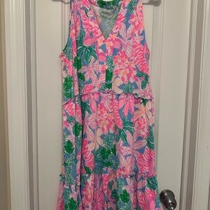 Lilly Pulitzer Pink and Green Floral Dress